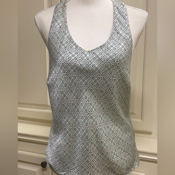 Winter & Miggs Silk Halter Blouse with Bow Back – Geometric Print, Open Back - Picture 11 of 11